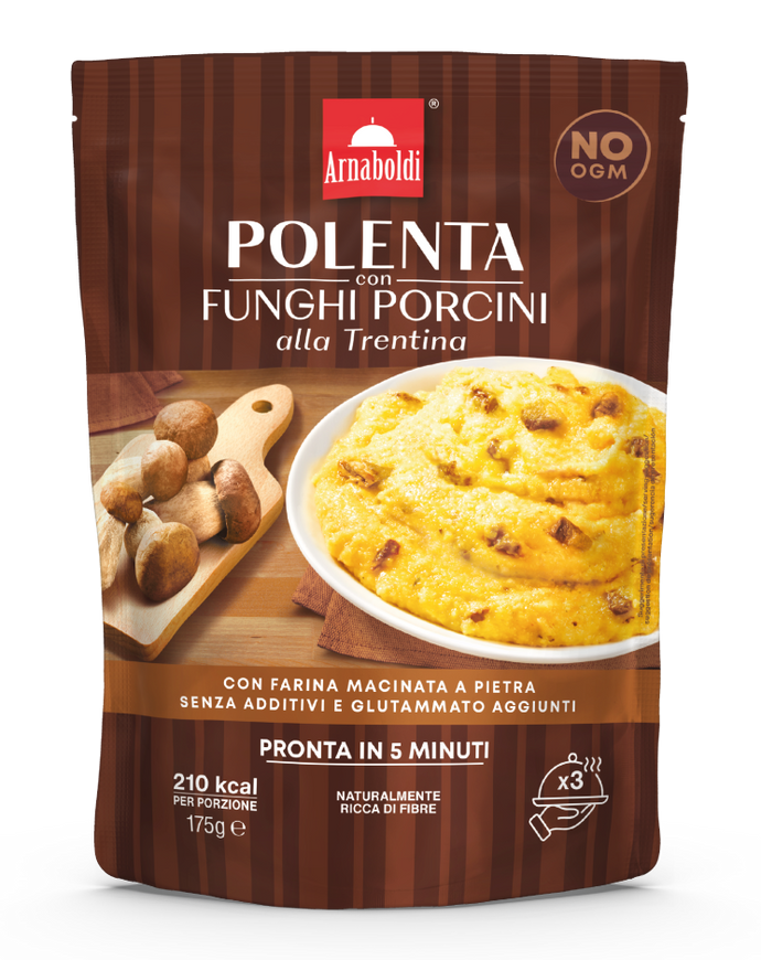 Polenta con funghi porcini alla Trentina
